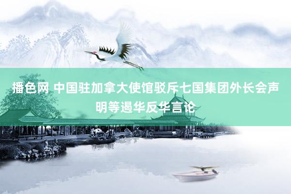 播色网 中国驻加拿大使馆驳斥七国集团外长会声明等遏华反华言论