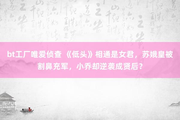 bt工厂唯爱侦查 《低头》相通是女君，苏娥皇被割鼻充军，小乔却逆袭成贤后？