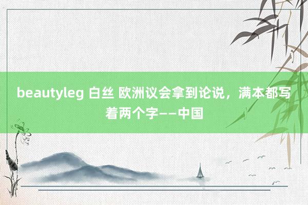 beautyleg 白丝 欧洲议会拿到论说，满本都写着两个字——中国