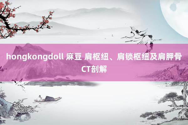 hongkongdoll 麻豆 肩枢纽、肩锁枢纽及肩胛骨CT剖解