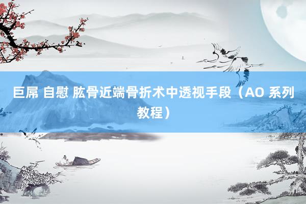 巨屌 自慰 肱骨近端骨折术中透视手段（AO 系列教程）