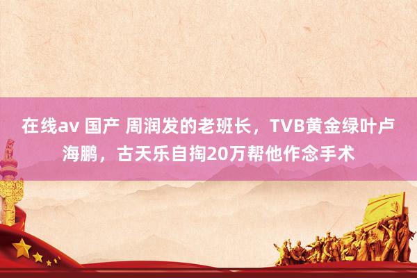 在线av 国产 周润发的老班长，TVB黄金绿叶卢海鹏，古天乐自掏20万帮他作念手术